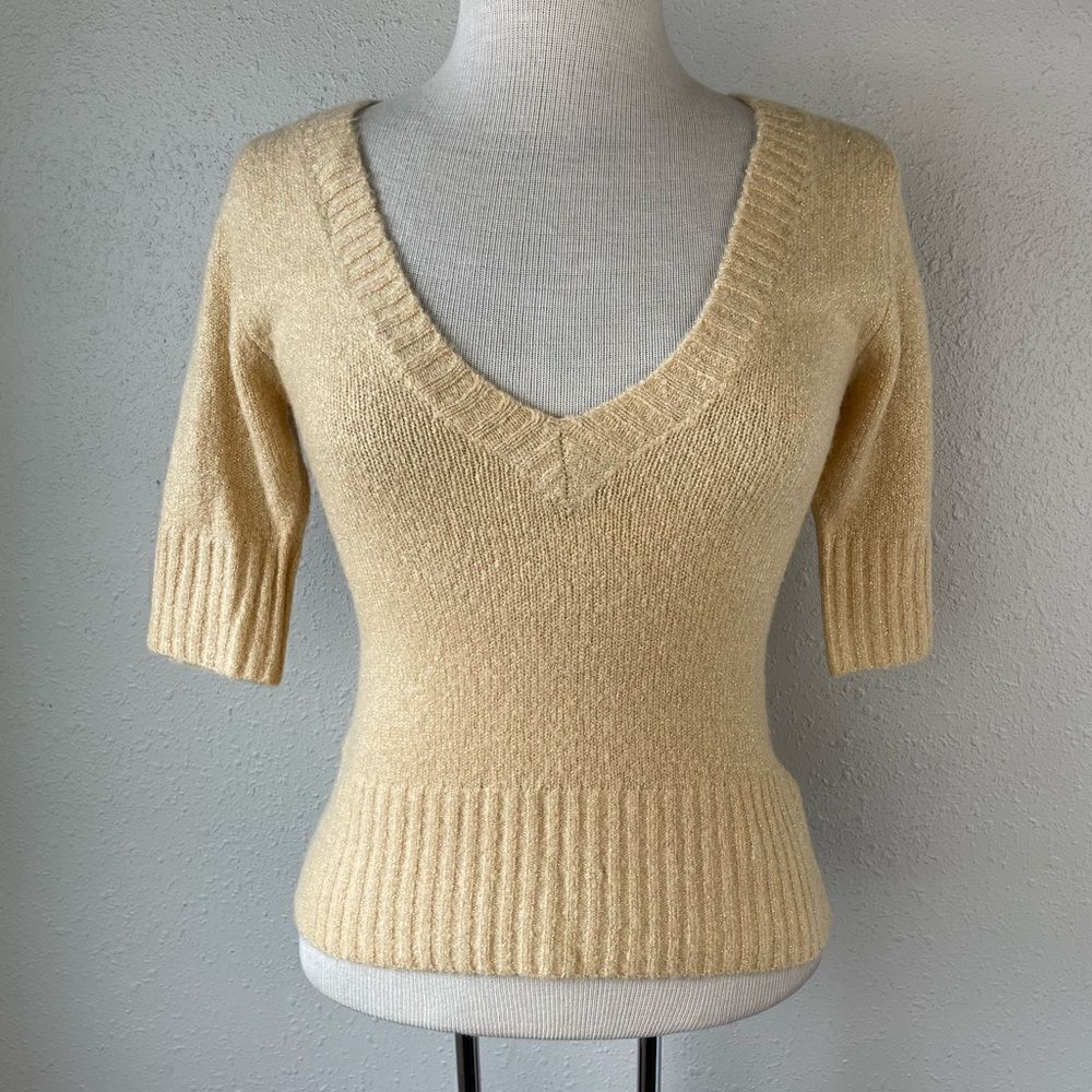 NWT Great American Sweater Cashew V-Neck Sweater Size L